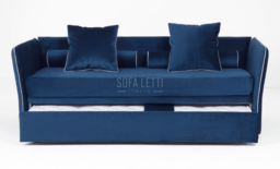 Divano doppio letto estraibile  con finitura bordi con cordino - secondo letto estraibile 