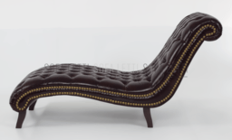Chaise Longue con finitura laterale con chiodini