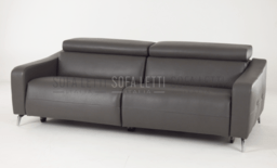 Divano recline - rivestimento come da foto vera pelle cat. 4000 natural colore 4010 grigio