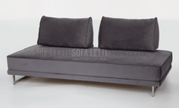 Divano Letto chaise longue - rivestimento come da foto in velluto colore 25 grigio scuro