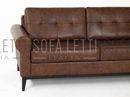 divano 3 posti con rivestimento in vera pelle  cat.5700 col. 5003 Brandy