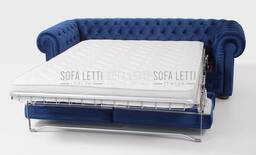 Divano chester con letto materasso spessore 13/14 cm.