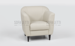 Poltrona similpelle colore beige chiaro